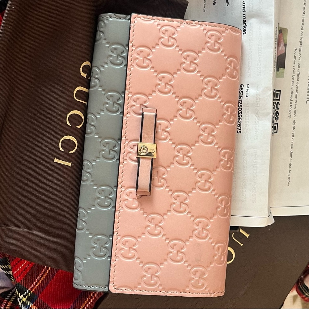 Gucci Guccissima Leather Continental Bow Wallet - Picture 9 of 13
